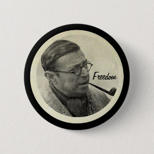 Chapa Redonda De 5 Cm Jean-Paul Sartre