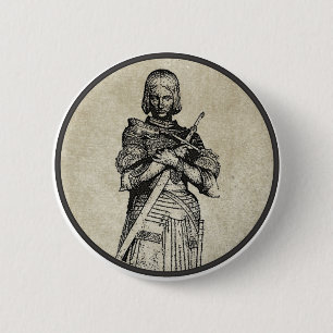 Chapa Redonda De 5 Cm Jeanne D'Arc
