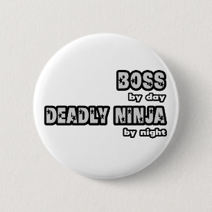 Chapa Redonda De 5 Cm Jefe Por Día... Ninja Mortal Por Noche