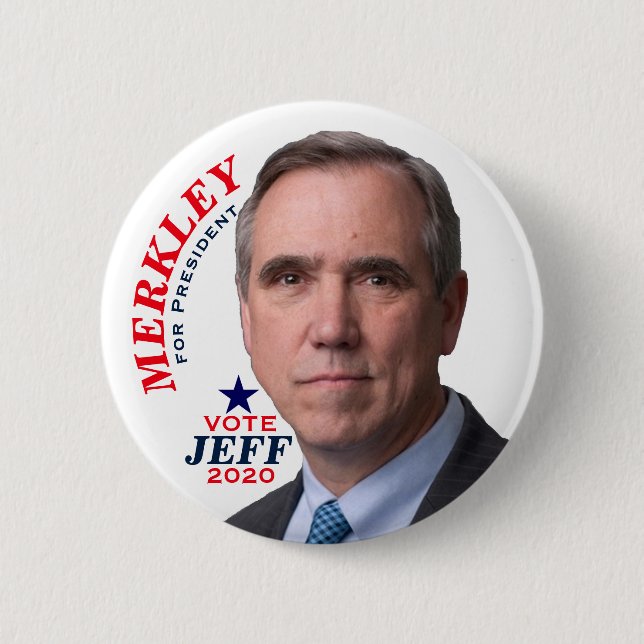 Chapa Redonda De 5 Cm Jeff Merkley para el presidente (Anverso)