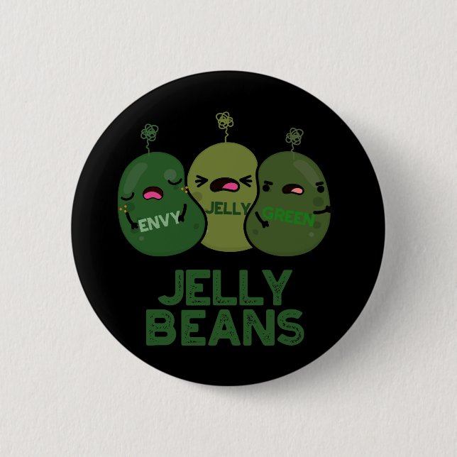 Chapa Redonda De 5 Cm Jelly Beans Funny Jealous Candy Pun Dark BG (Anverso)