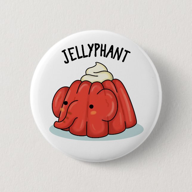 Chapa Redonda De 5 Cm Jellyphant Funny Elephant Jelly Pun (Anverso)