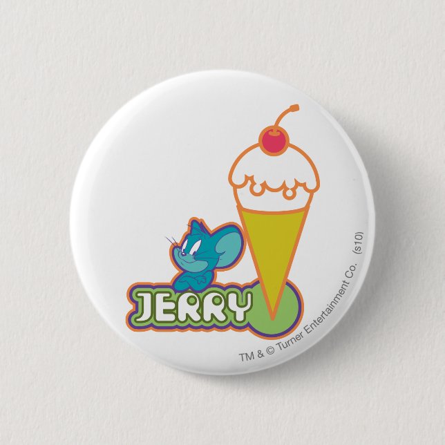 Chapa Redonda De 5 Cm Jerry Ice Cream (Anverso)