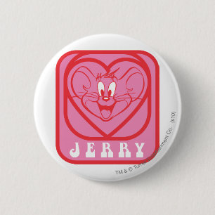 Chapa Redonda De 5 Cm Jerry Pink Hearts