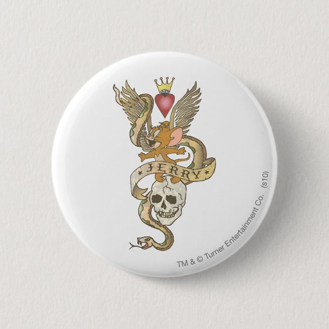 Chapa Redonda De 5 Cm Jerry Twisted Tattoo 2 (Anverso)