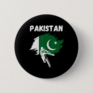 Chapa Redonda De 5 Cm Jersey de cricket de Pakistán Bandera de cricket d