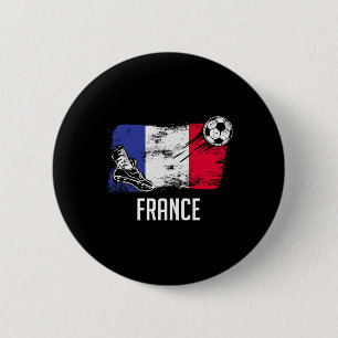 Chapa Redonda De 5 Cm Jersey de la bandera de Francia equipo de fútbol f