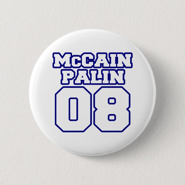 Chapa Redonda De 5 Cm Jersey de McCain Palin (Anverso)