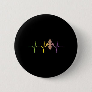Chapa Redonda De 5 Cm Jester Gorra Heartbeat Nurse Funny Mardi Gras Carn