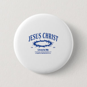 Chapa Redonda De 5 Cm Jesucristo Vive En Mí Corona De La Fama De La Bibl
