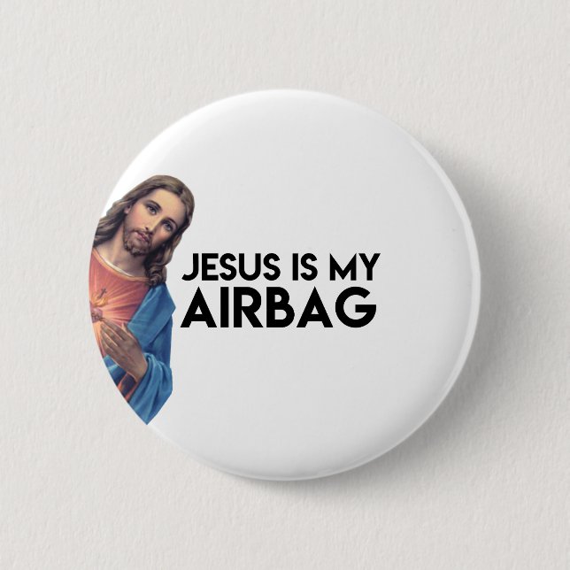 Chapa Redonda De 5 Cm Jesuis is my Airbag (Anverso)