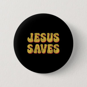 Chapa Redonda De 5 Cm Jesús Ahorra - Popular Fe Cristiana Cita A Dios Bi