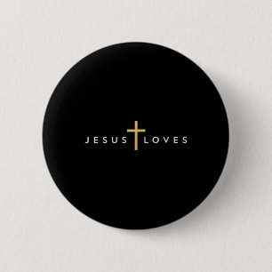 Chapa Redonda De 5 Cm Jesús ama a la cruz, la fe cristiana, Jesús ama