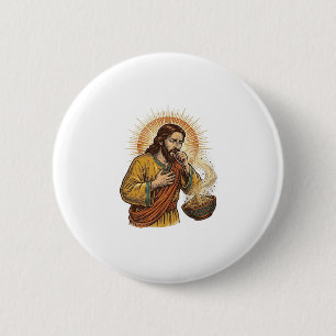 Chapa Redonda De 5 Cm Jesus Asfixiándose con Miga de Chip de Tortilla Se