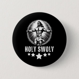 Chapa Redonda De 5 Cm Jesús culturismo Fitness Santo Swoly Divertido Gim