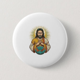 Chapa Redonda De 5 Cm Jesús decepcionado Bola de ejercicio desinflada Fr