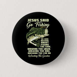 Chapa Redonda De 5 Cm Jesús dijo ve a pescar historia de peces Biblia pe
