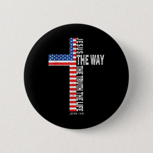 Chapa Redonda De 5 Cm Jesús El Camino La Verdad La Vida Cruz Cristiana