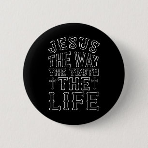 Chapa Redonda De 5 Cm Jesús El Camino La Verdad La Vida Cruz Cristiana G