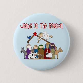 Chapa Redonda De 5 Cm Jesús es la razón de la escena del Manger