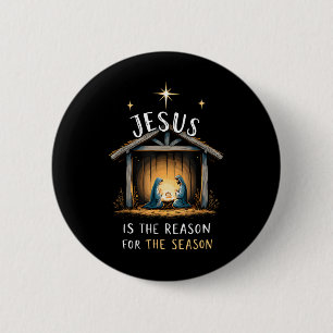 Chapa Redonda De 5 Cm Jesús Es La Razón De La Temporada De Navidad Xmas