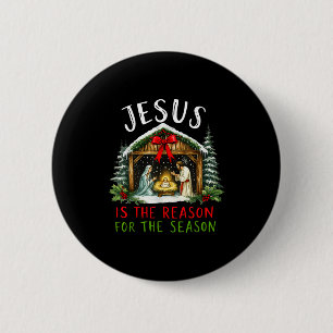 Chapa Redonda De 5 Cm Jesús Es La Razón De La Temporada De Navidad Xmas