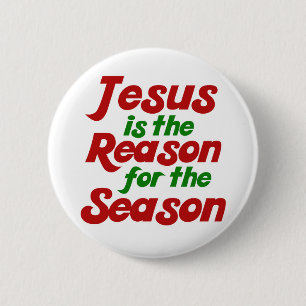 Chapa Redonda De 5 Cm Jesús es la razón de la temporada de Navidades