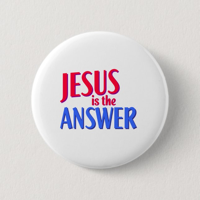 Chapa Redonda De 5 Cm Jesús es la respuesta (Anverso)