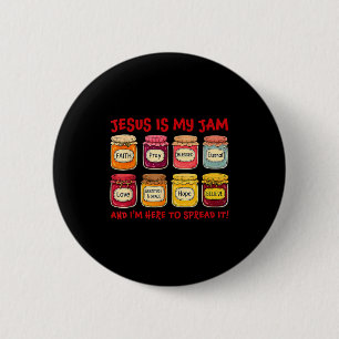Chapa Redonda De 5 Cm Jesús es mi jam y estoy aquí para difundir bi cris