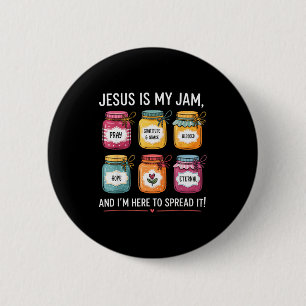Chapa Redonda De 5 Cm Jesús es mi jam y estoy aquí para difundir Bi cris