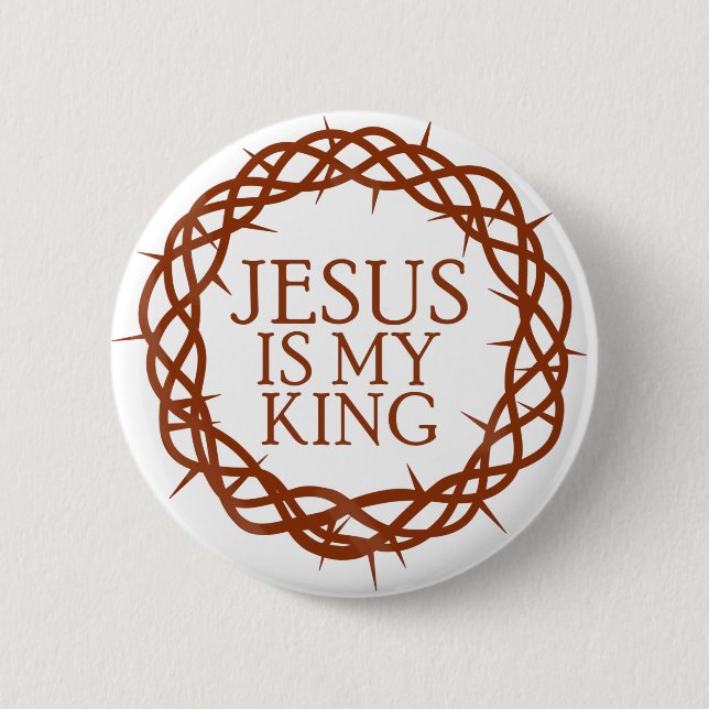 Chapa Redonda De 5 Cm Jesús es mi rey (Anverso)