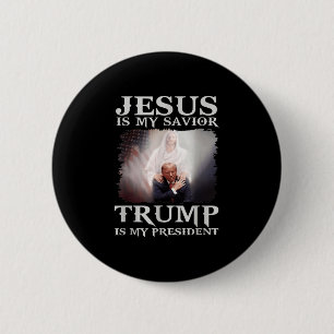 Chapa Redonda De 5 Cm Jesús Es Mi Salvador Trump Es Mi Presidente