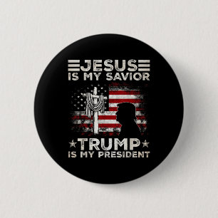 Chapa Redonda De 5 Cm Jesús Es Mi Salvador Trump Es Mi Presidente 2024 E