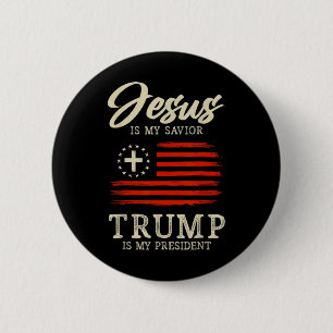 Chapa Redonda De 5 Cm Jesús Es Mi Salvador Trump Es Mi Presidente 2024 E
