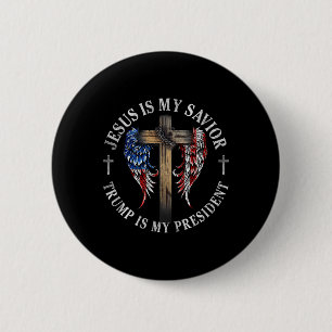 Chapa Redonda De 5 Cm Jesús Es Mi Salvador Trump Es Mi Presidente 2024 E