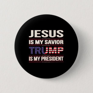 Chapa Redonda De 5 Cm Jesús Es Mi Salvador Trump Es Mi Presidente Estado