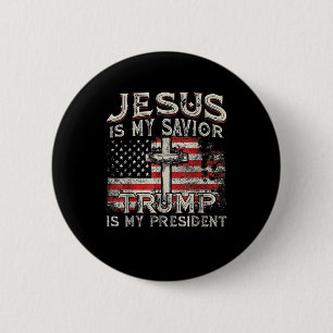 Chapa Redonda De 5 Cm Jesús Es Mi Salvador Trump Es Mi Presidente Estado
