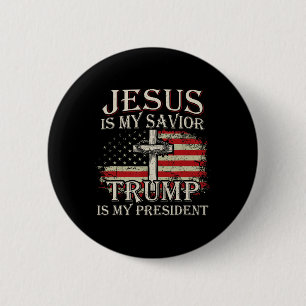 Chapa Redonda De 5 Cm Jesús Es Mi Salvador Trump Es Mi Presidente Estado