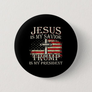 Chapa Redonda De 5 Cm Jesús Es Mi Salvador Trump Es Mi Presidente Estado