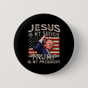 Chapa Redonda De 5 Cm Jesús Es Mi Salvador Trump Es Mi Presidente Estado