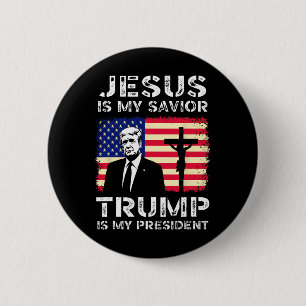 Chapa Redonda De 5 Cm Jesús Es Mi Salvador Trump Es Mi Presidente Trump 