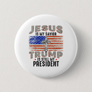 Chapa Redonda De 5 Cm Jesús Es Mi Salvador Trump Sigue Siendo Mi Preside