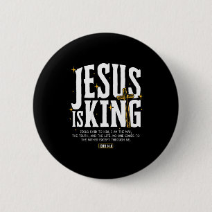 Chapa Redonda De 5 Cm Jesús Es Rey Biblia Verso Juan 14_6 Cristiano Dios