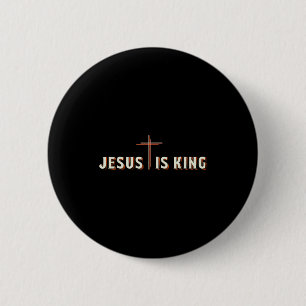 Chapa Redonda De 5 Cm Jesús Es Rey Cruz Dios Gráfico Cristiano