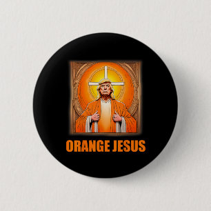 Chapa Redonda De 5 Cm Jesús Funny Trump 1
