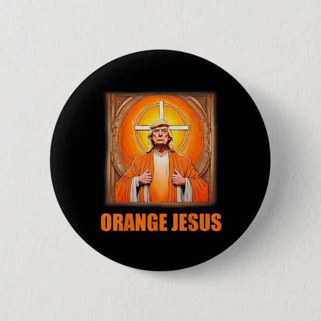 Chapa Redonda De 5 Cm Jesús Funny Trump 1 (Anverso)