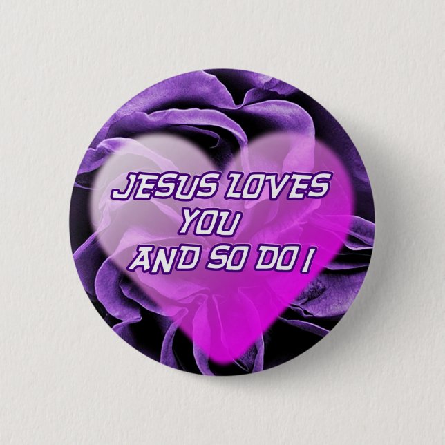 Chapa Redonda De 5 Cm Jesus Love YouButton (Anverso)