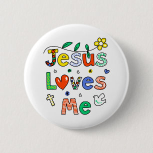 Chapa Redonda De 5 Cm Jesús me ama