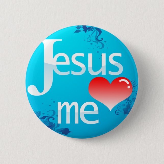 Chapa Redonda De 5 Cm Jesús me ama (Anverso)