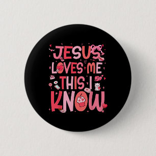 Chapa Redonda De 5 Cm Jesús me ama, esto lo sé Dios Religioso Cristiano